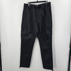 SND Mens Medium Black Cargo Pants Integrated Belt  Multi Pocket Utility